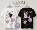 ZUVRA Pack of 2 Women's Oversized  Cotton Printed T-Shirts | 180 GSM |  Round Neck |  Half Sleeve |  Casual  Graphic Combo (White + Black)